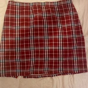 SHEIN plaid skirt red 1XL